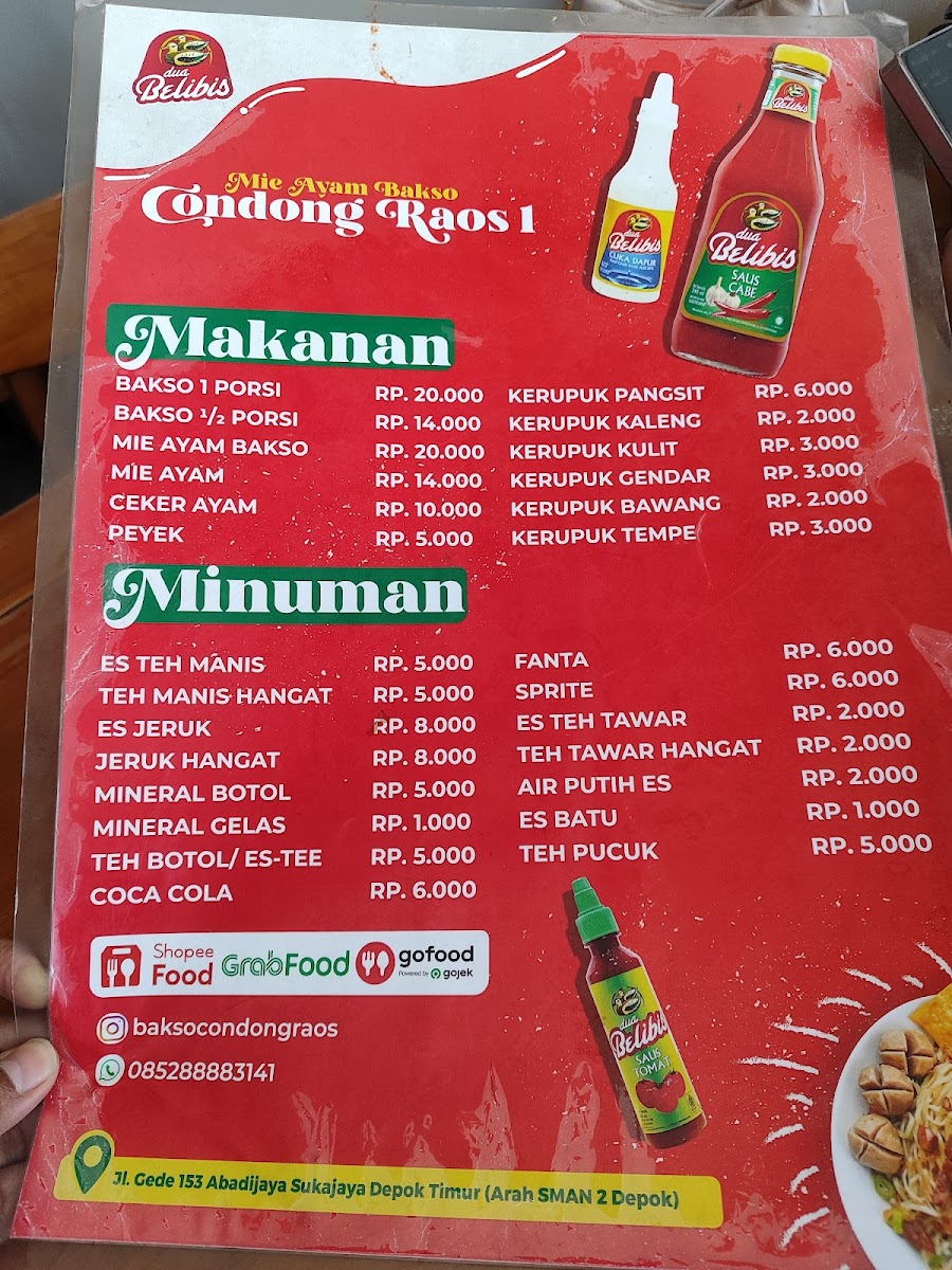 Pondok Bakso Condong Raos Menu - Image 2