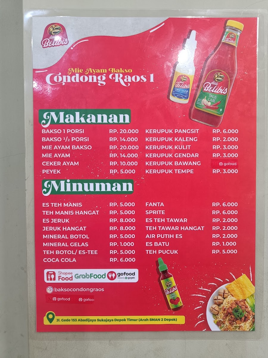 Pondok Bakso Condong Raos Menu - Image 4